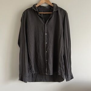 Hugo Boss Fitted Gray Button Down Dress Shirt XL